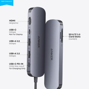 anker usb c hub, 7in1 multi port usb